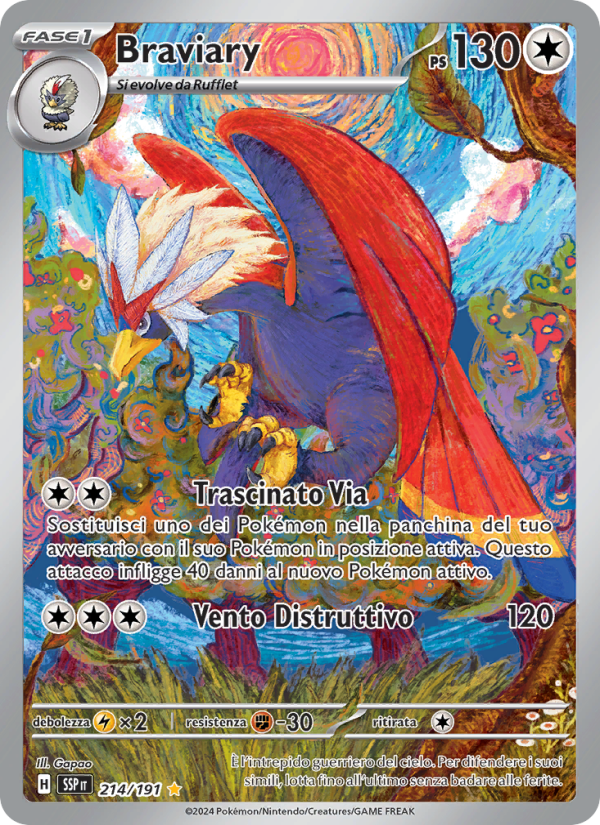 Braviary 214/252 — Scintille Folgoranti (Italian Pokémon TCG card)