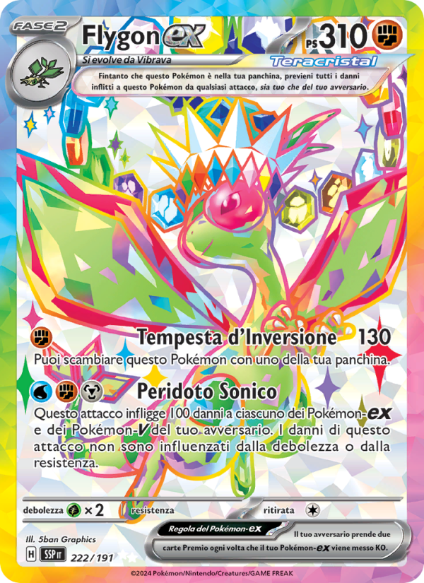 Flygon-ex 222/252 — Scintille Folgoranti (Italian Pokémon TCG card)