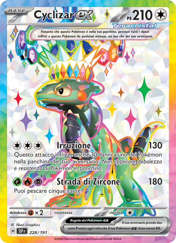 Cyclizar-ex 228/252 — Scintille Folgoranti (Italian Pokémon TCG card)