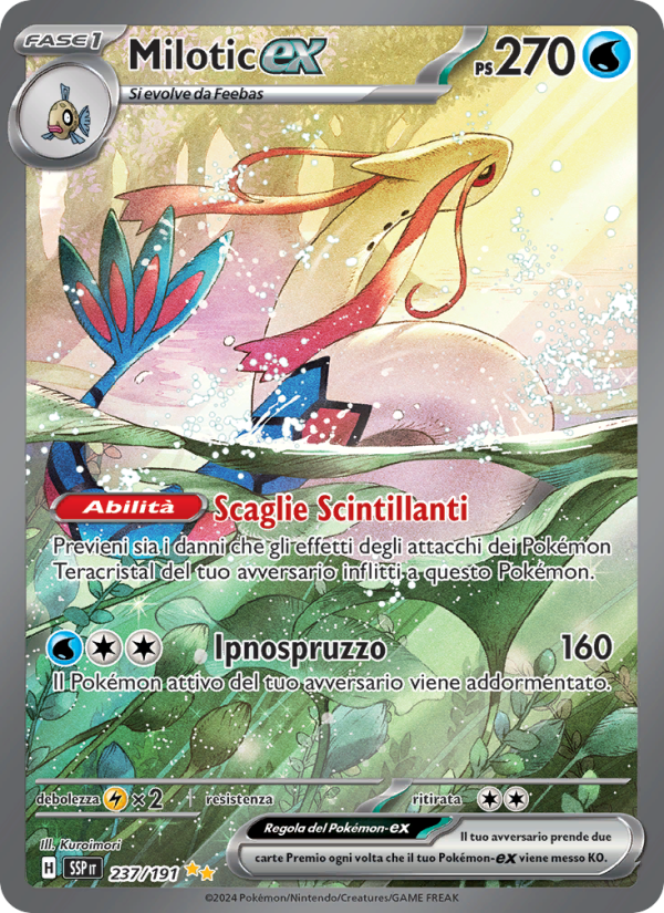 Milotic-ex 237/252 — Scintille Folgoranti (Italian Pokémon TCG card)