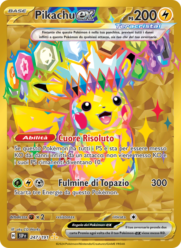 Pikachu-ex 247/252 — Scintille Folgoranti (Italian Pokémon TCG card)