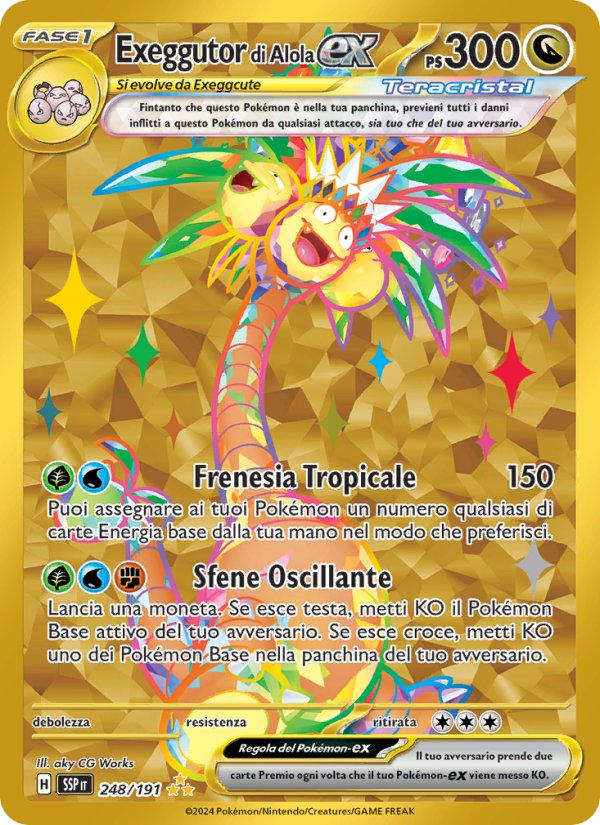 Exeggutor di Alola-ex 248/252 — Scintille Folgoranti (Italian Pokémon TCG card)