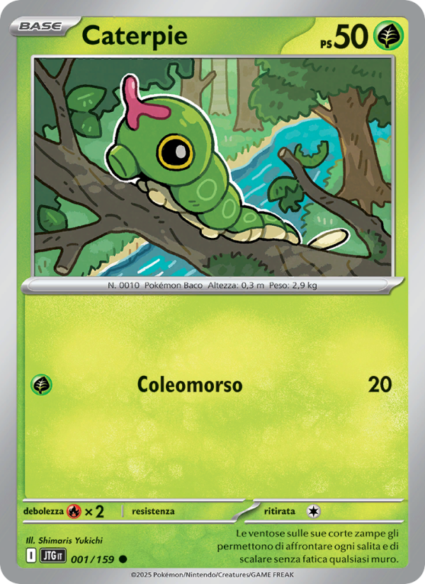 Caterpie 001/190 — Avventure Insieme (Italian Pokémon TCG card)