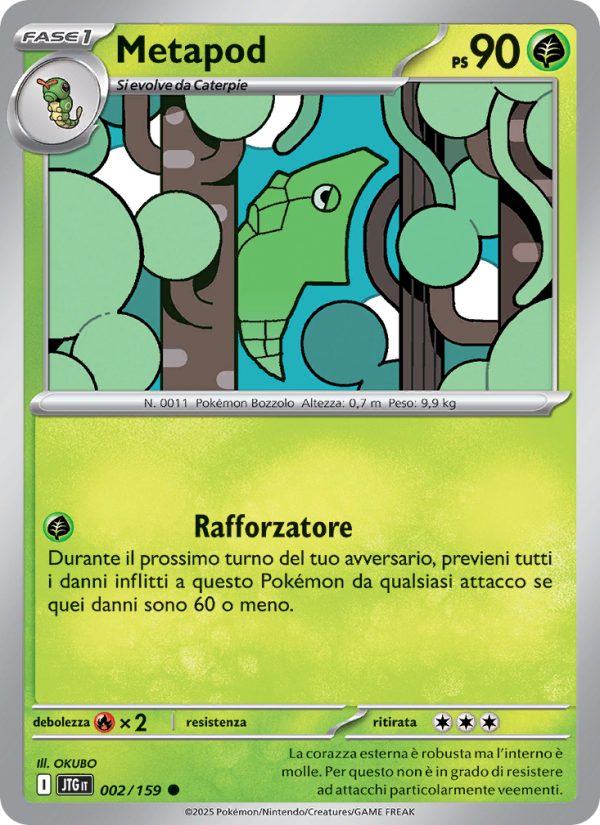 Metapod 002/190 — Avventure Insieme (Italian Pokémon TCG card)