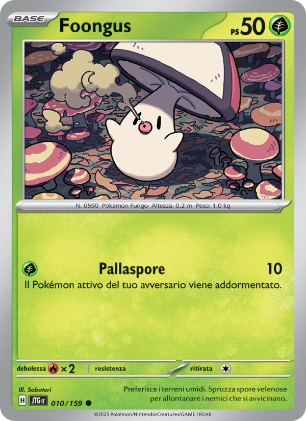 Foongus 010/190 — Avventure Insieme (Italian Pokémon TCG card)