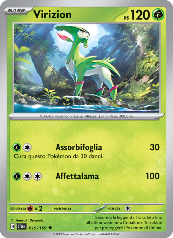 Virizion 015/190 — Avventure Insieme (Italian Pokémon TCG card)