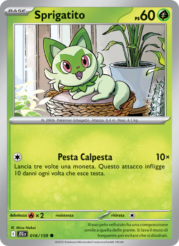 Sprigatito 016/190 — Avventure Insieme (Italian Pokémon TCG card)