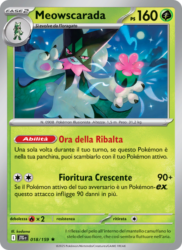 Meowscarada 018/190 — Avventure Insieme (Italian Pokémon TCG card)