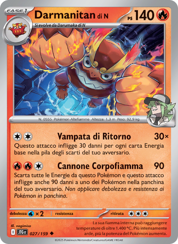 Darmanitan di N 027/190 — Avventure Insieme (Italian Pokémon TCG card)