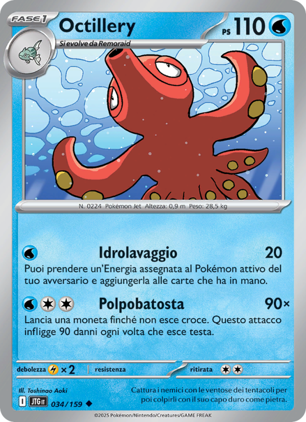 Octillery 034/190 — Avventure Insieme (Italian Pokémon TCG card)