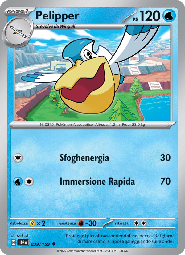 Pelipper 039/190 — Avventure Insieme (Italian Pokémon TCG card)