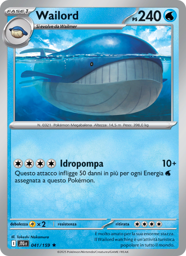 Wailord 041/190 — Avventure Insieme (Italian Pokémon TCG card)