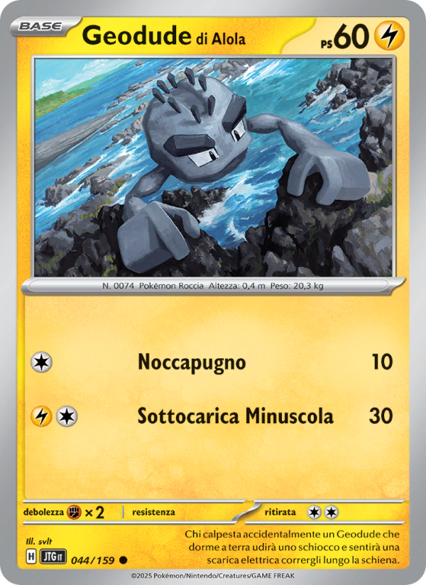 Geodude di Alola 044/190 — Avventure Insieme (Italian Pokémon TCG card)