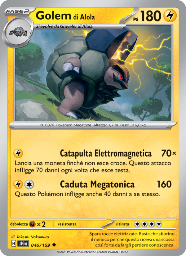 Golem di Alola 046/190 — Avventure Insieme (Italian Pokémon TCG card)