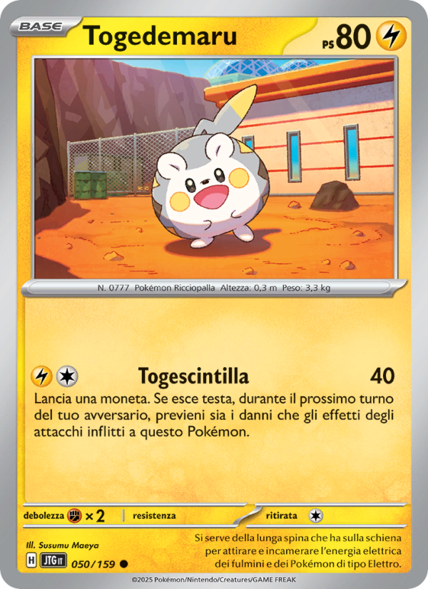 Togedemaru 050/190 — Avventure Insieme (Italian Pokémon TCG card)