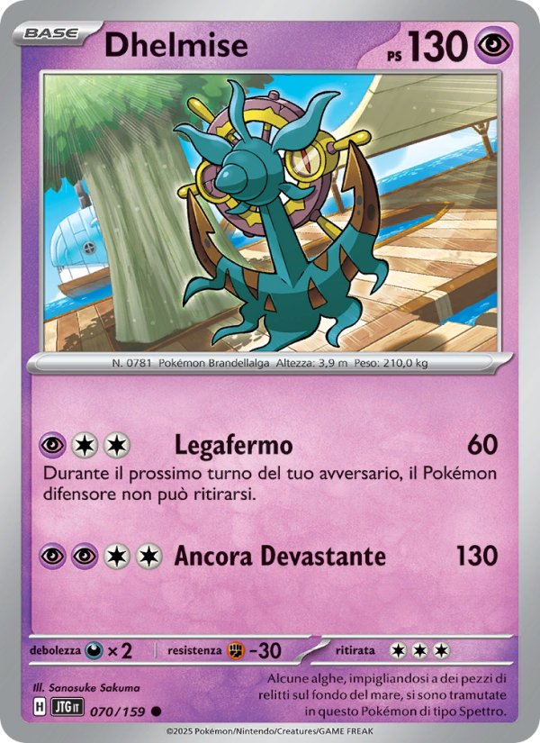 Dhelmise 070/190 — Avventure Insieme (Italian Pokémon TCG card)