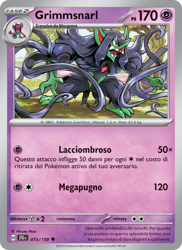 Grimmsnarl 073/190 — Avventure Insieme (Italian Pokémon TCG card)