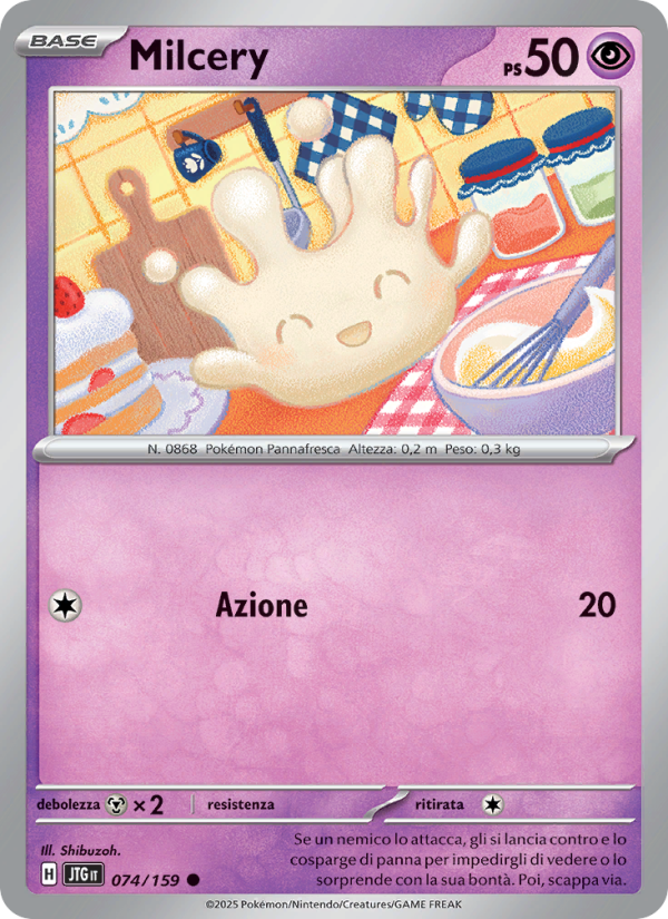 Milcery 074/190 — Avventure Insieme (Italian Pokémon TCG card)
