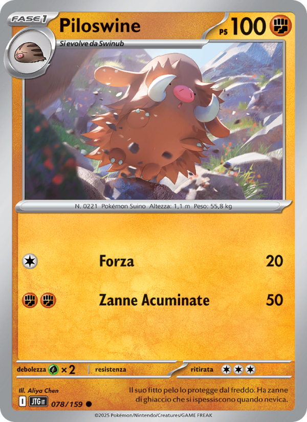 Piloswine 078/190 — Avventure Insieme (Italian Pokémon TCG card)