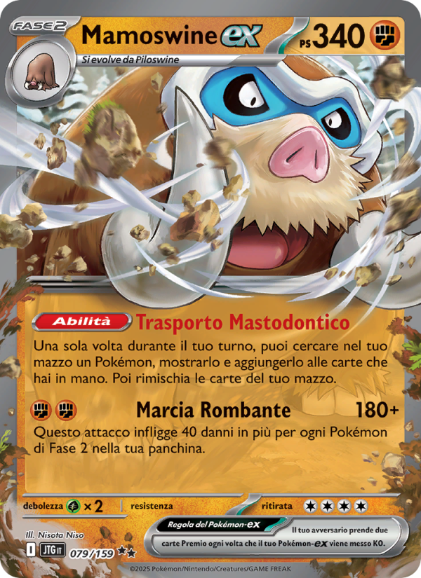 Mamoswine-ex 079/190 — Avventure Insieme (Italian Pokémon TCG card)