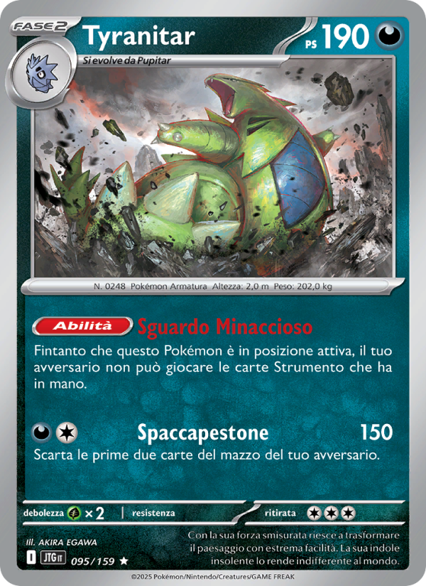 Tyranitar 095/190 — Avventure Insieme (Italian Pokémon TCG card)