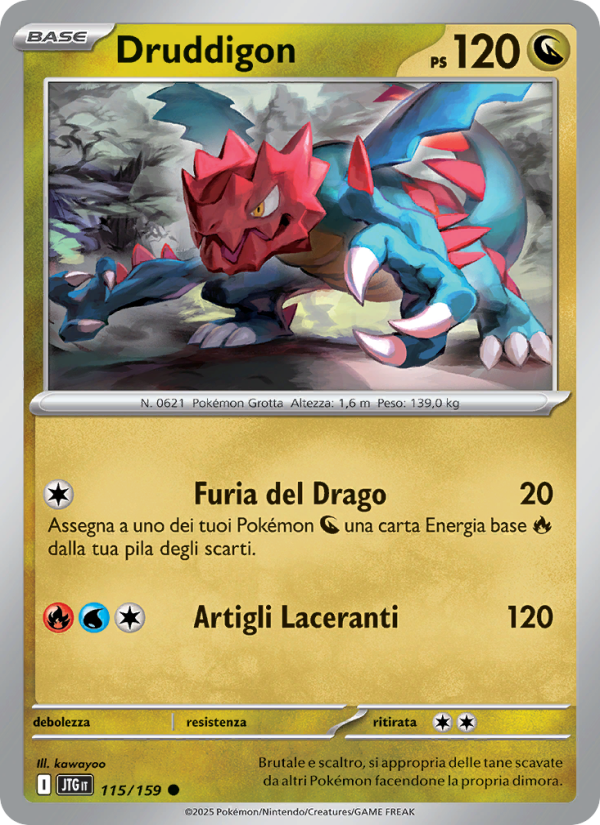 Druddigon 115/190 — Avventure Insieme (Italian Pokémon TCG card)