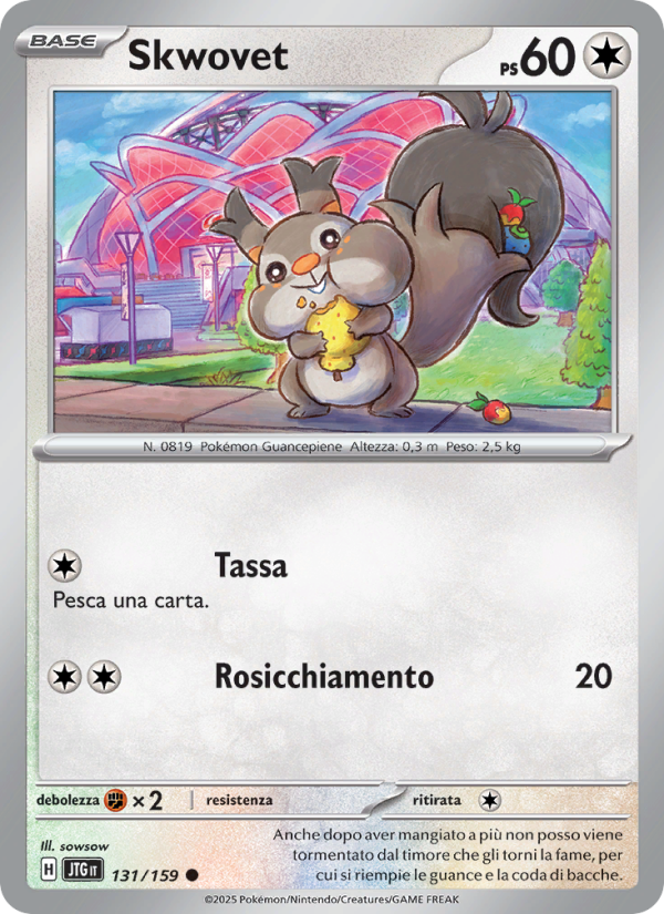 Skwovet 131/190 — Avventure Insieme (Italian Pokémon TCG card)
