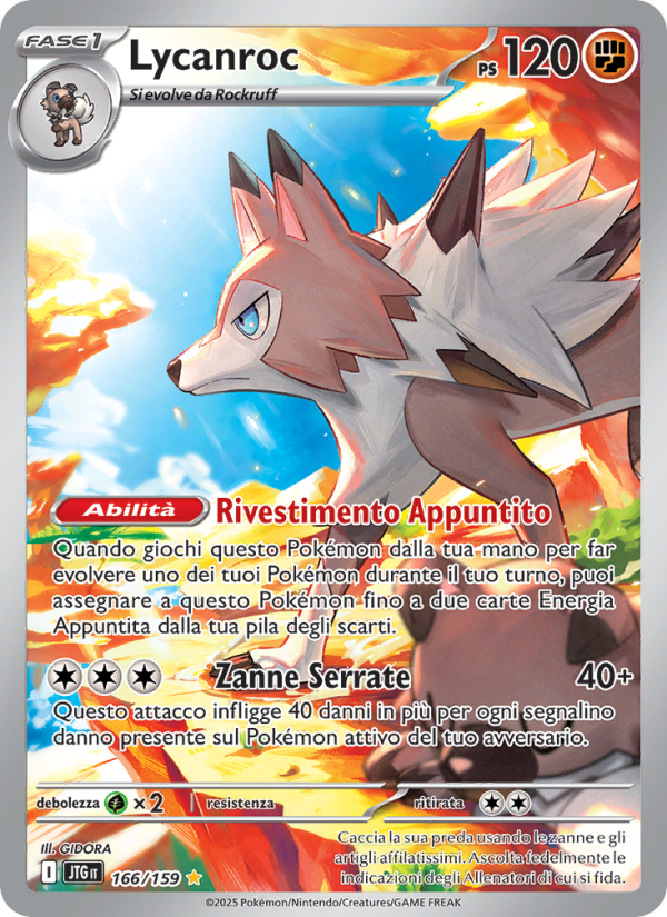 Lycanroc 166/190 — Avventure Insieme (Italian Pokémon TCG card)