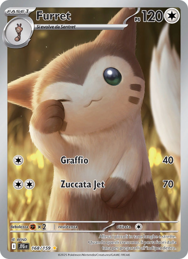 Furret 168/190 — Avventure Insieme (Italian Pokémon TCG card)