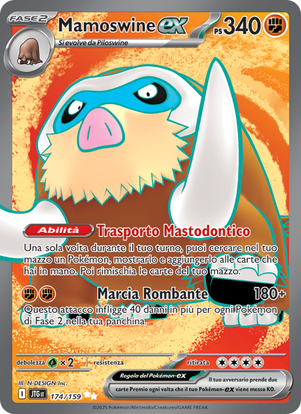 Mamoswine-ex 174/190 — Avventure Insieme (Italian Pokémon TCG card)