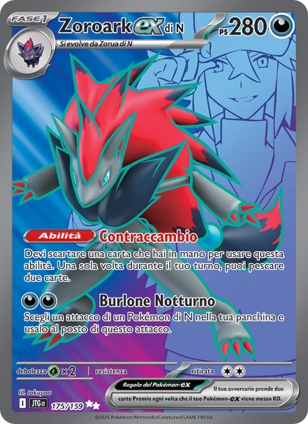 Zoroark-ex di N 175/190 — Avventure Insieme (Italian Pokémon TCG card)