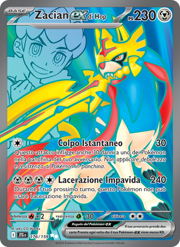 Zacian-ex di Hop 176/190 — Avventure Insieme (Italian Pokémon TCG card)