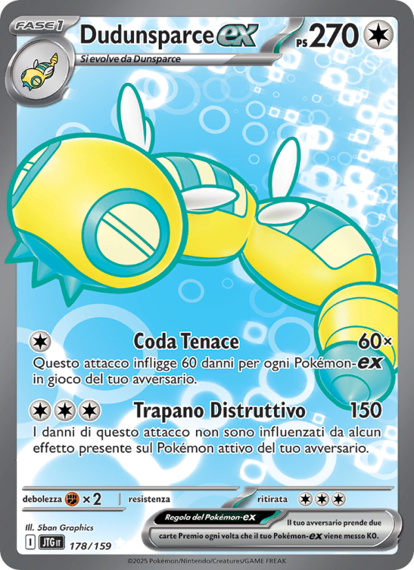 Dudunsparce-ex 178/190 — Avventure Insieme (Italian Pokémon TCG card)