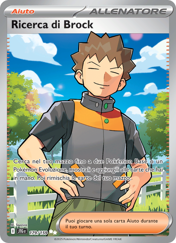 Ricerca di Brock 179/190 — Avventure Insieme (Italian Pokémon TCG card)