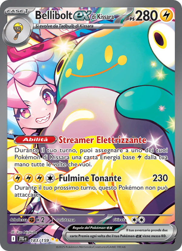 Bellibolt-ex di Kissara 183/190 — Avventure Insieme (Italian Pokémon TCG card)