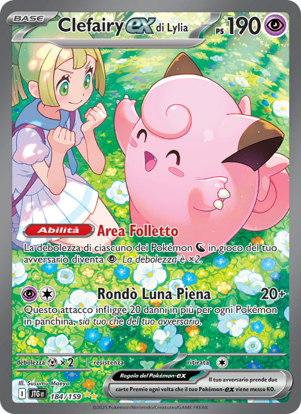 Clefairy-ex di Lylia 184/190 — Avventure Insieme (Italian Pokémon TCG card)