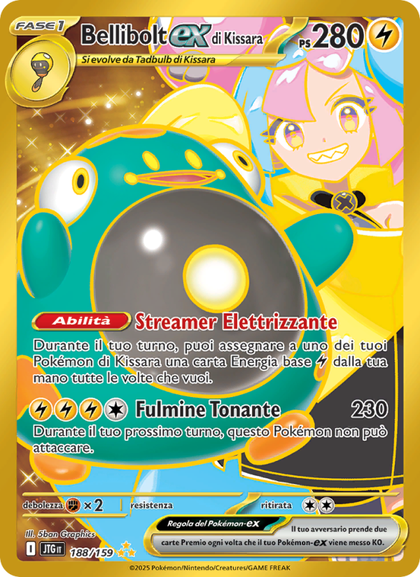 Bellibolt-ex di Kissara 188/190 — Avventure Insieme (Italian Pokémon TCG card)