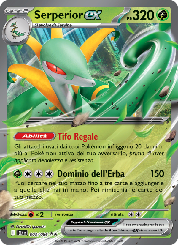 Serperior-ex 003/172 — Luce Nera (Italian Pokémon TCG card)