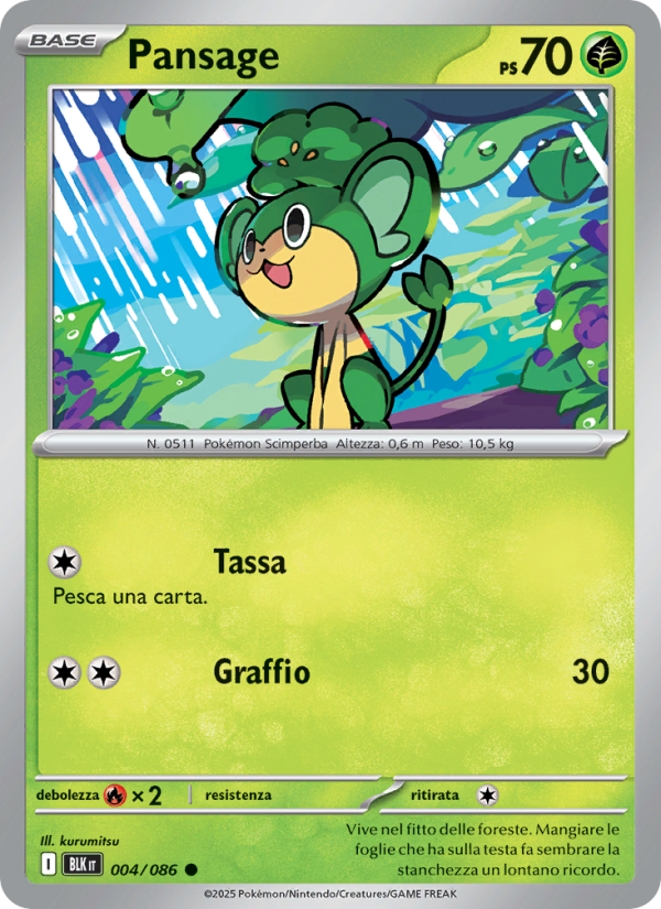 Pansage 004/172 — Luce Nera (Italian Pokémon TCG card)