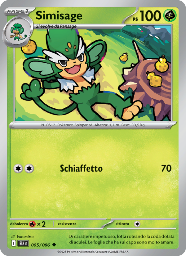 Simisage 005/172 — Luce Nera (Italian Pokémon TCG card)