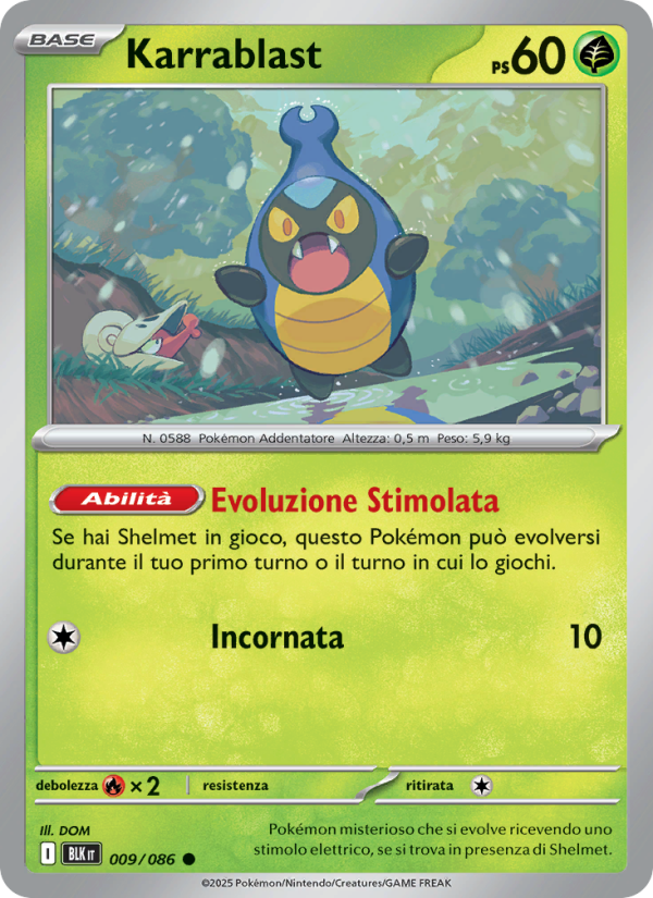 Karrablast 009/172 — Luce Nera (Italian Pokémon TCG card)