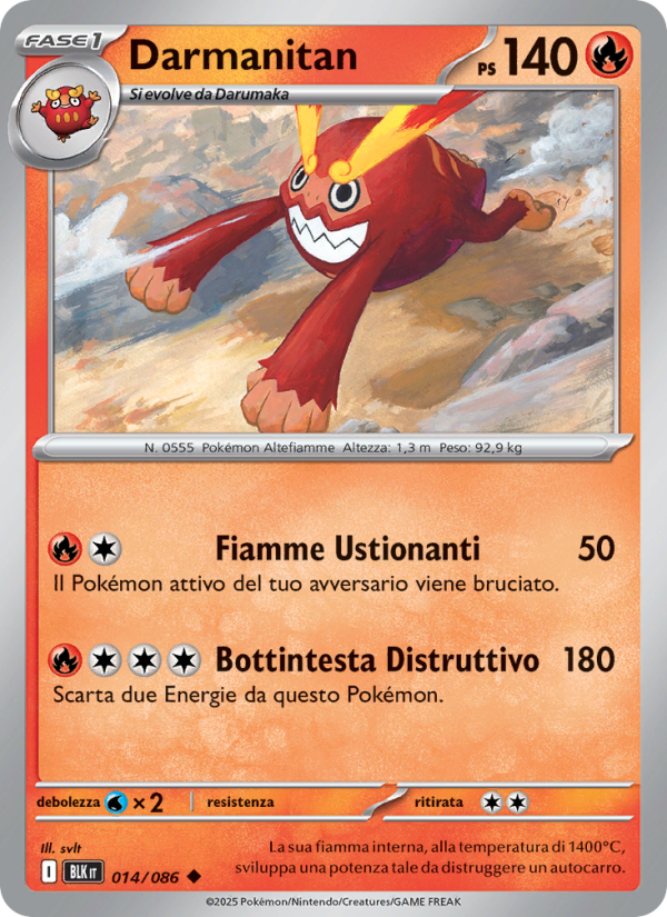 Darmanitan 014/172 — Luce Nera (Italian Pokémon TCG card)