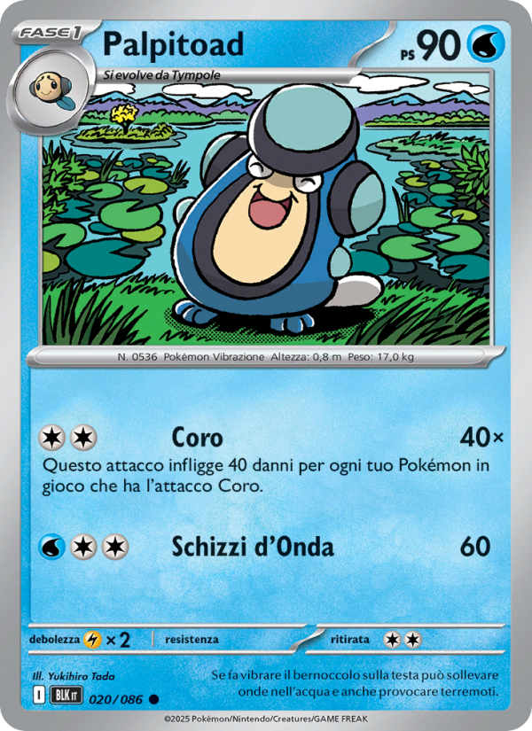 Palpitoad 020/172 — Luce Nera (Italian Pokémon TCG card)