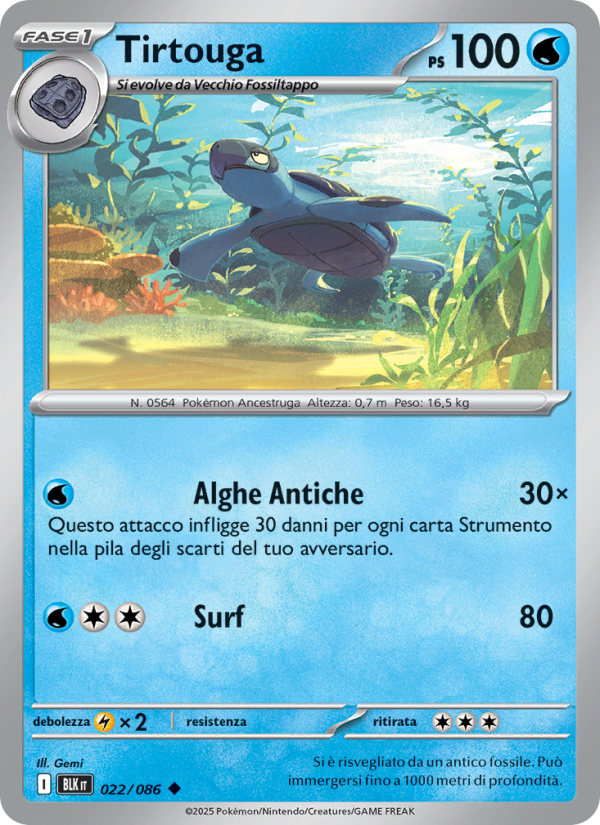Tirtouga 022/172 — Luce Nera (Italian Pokémon TCG card)