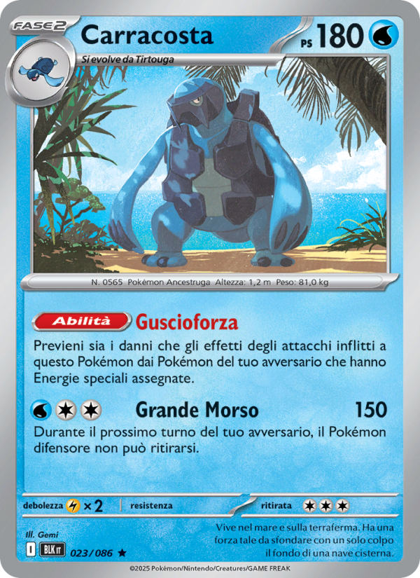 Carracosta 023/172 — Luce Nera (Italian Pokémon TCG card)