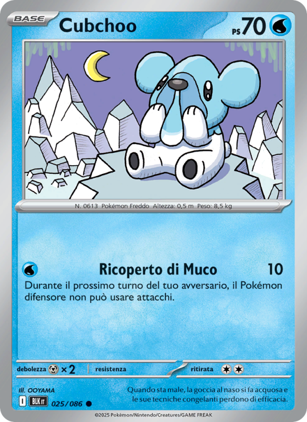 Cubchoo 025/172 — Luce Nera (Italian Pokémon TCG card)