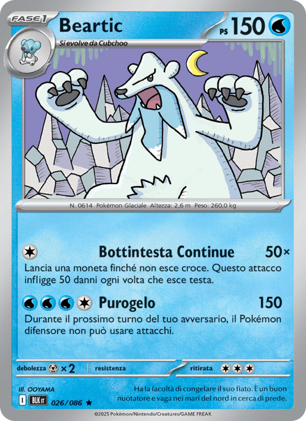 Beartic 026/172 — Luce Nera (Italian Pokémon TCG card)