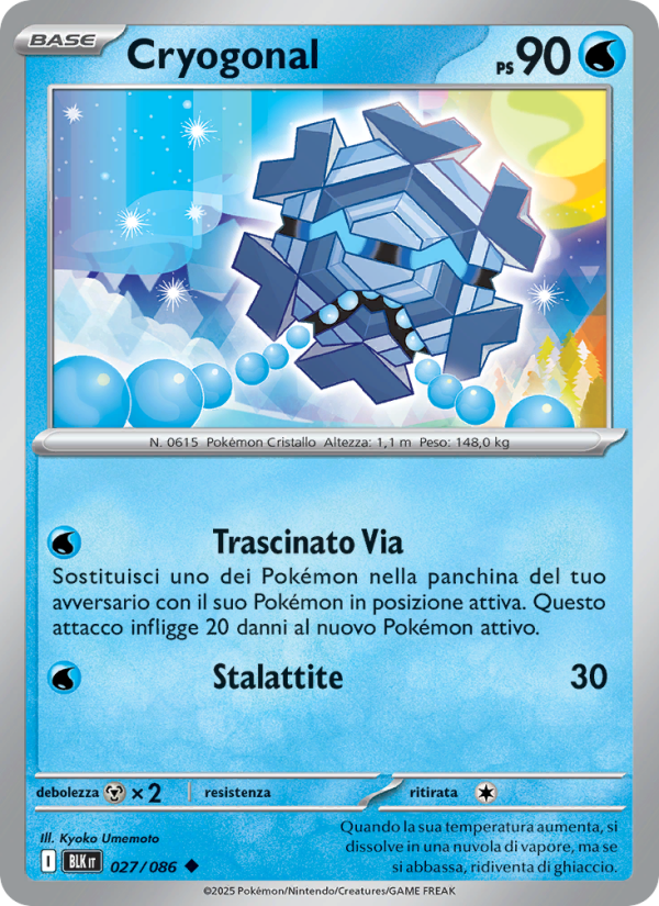 Cryogonal 027/172 — Luce Nera (Italian Pokémon TCG card)