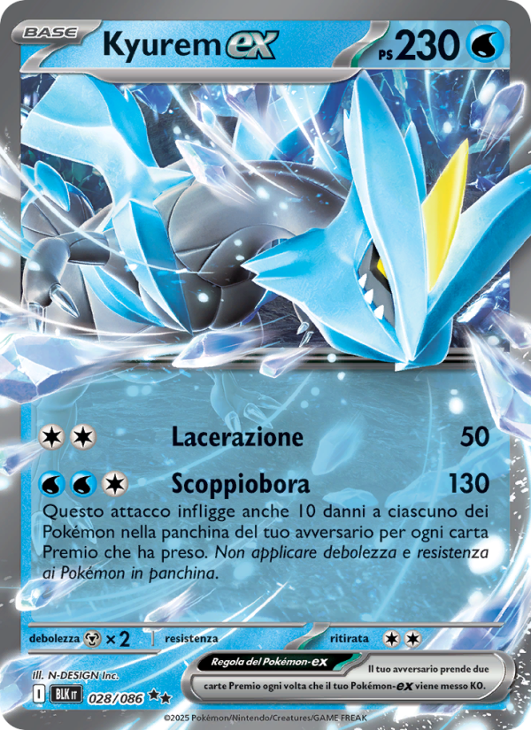 Kyurem-ex 028/172 — Luce Nera (Italian Pokémon TCG card)
