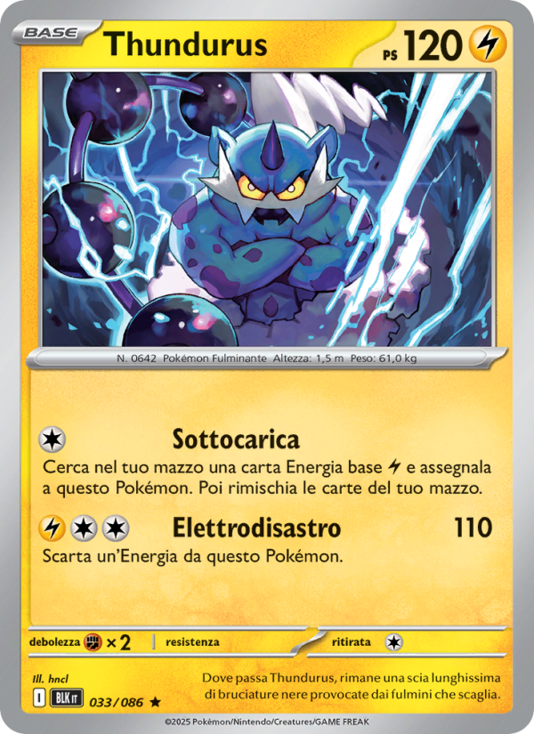 Thundurus 033/172 — Luce Nera (Italian Pokémon TCG card)